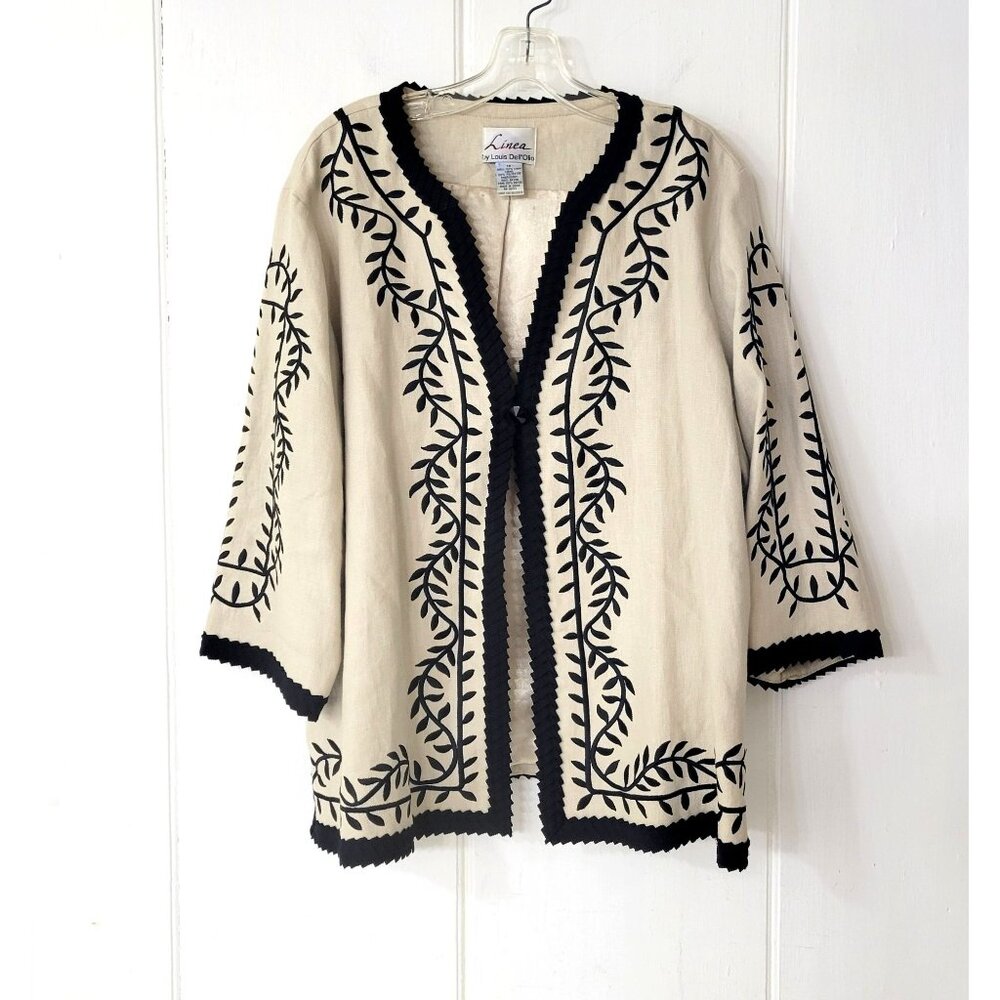 Linea by Louis Dell'Olio Embroidered Linen Jacket